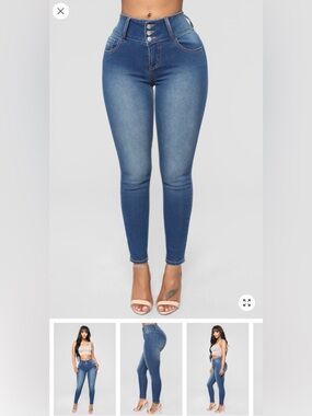 Butt On Skinny Jeans - Medium Blue Wash